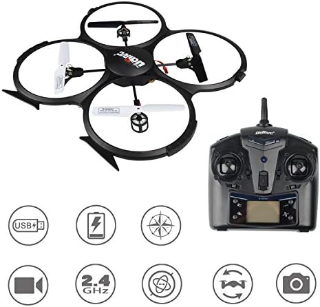 UDI U818A HD RC Quadcopter drone UFO with 720p Camera Headless High/Low speed mode 360° flips for Adults, Kids by HB HOMEBOAT