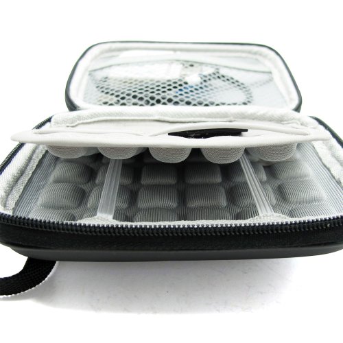 Stoßsichere schwarze Schutzhülle / Hardcase/Tasche / Festplattentasche für 2,5” WD Western Digital Elements External My Passport Essential HDD tragbare, externe Festplatte - 5