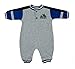 Mighty Mac Sports Minnesota Timberwolves NBA Boy's Toddlers 2 Button Fleece Coveralls Bodysuit, Grey & Slate Blue