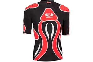 Rugbier – Hombrera de Rugby Profesional para Hombres - Hombrera Rugby Vulcano – Protección de Rugby Acolchada - Categorías Masculinas - Modelo Vulcano Rojo/Negro