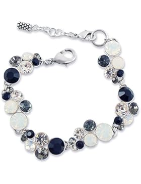 Armband mit Kristallen von Swarovski® Silber Schwarz NOBEL SCHMUCK