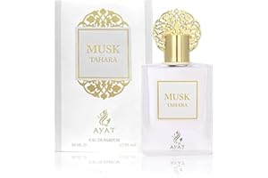 BUSINESS SQUARE BS Musc Tahara Blanc 50ML de AYAT PERFUMES - Oud Arabe 100% Huile Sans Alcool Musc Halal Pour Homme et Femme Attar Longue Durée, Flacon Roll-on Notes : Musc, Rose, Vanille, Miel