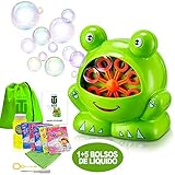 FÁCIL DE USAR, LIMPIO Y SILENCIOSO; Las varitas son suaves para no dañar los dedos de los niños, silenciosas y producen 500 burbujas por minuto automáticamente. Su pequeño tamaño: 12 x 12 x 10 cm y un peso ligero de 170.5 gramos hacen que sea fácil de limpiar, transportar y almacenar o colgar en la pared. No tiene cables y un niño o niña puede utilizarlo fácilmente.