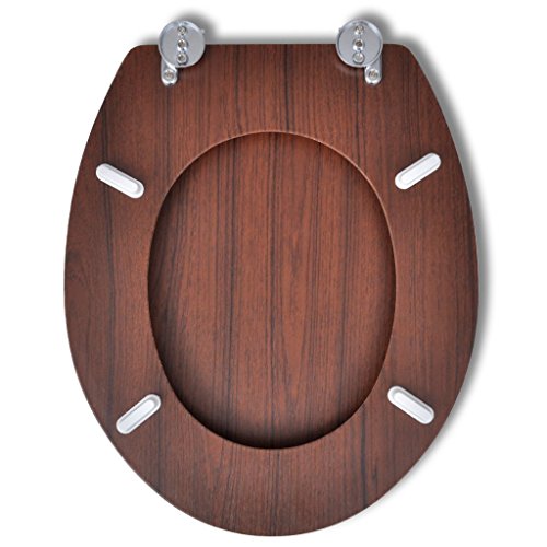 vidaXL WC Sitz Klodeckel Toilettensitz Toilettendeckel Toilette Deckel MDF Holz - 5