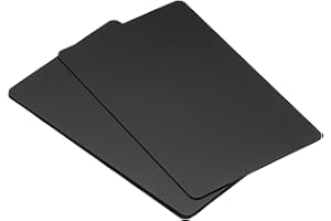 PATIKIL 0,8mm Metal Negocios Tarjeta, 5 Paquetes Blanco Nombre Tarjeta Grabado Anodizado Aluminio para Bricolaje Regalo Tarjetas, Negro