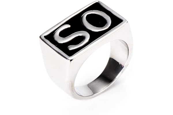 LOPEZ KENT Vintage Hommes Acier Inoxydable SO NS SNOS Bague, Or Argent Noir