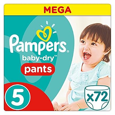 Pampers - Baby Dry Pants - Couches Taille 5 (12-18 kg/Junior) - Mega Pack (x72 culottes)