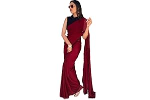 TreegoArt Fashion Damen-Saree aus Georgette mit Pom-Pom-Spitze und ungesticktem Blusenteil