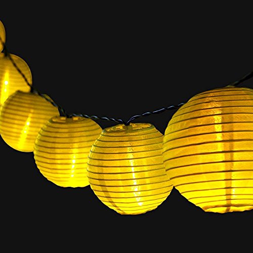SunJas Solar Lichterkette 30 LEDs 6 Meter Lampions Laterne wasserfest Lichterkette Garten Innen- und Außenbereich warmweiß kaltweiß blau bunt für Party Weihnachten Outdoor Fest Deko usw. (30 LEDs warmweiß) - 5