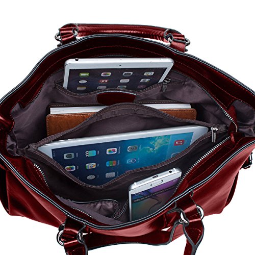 S-ZONE Frauen 3-Weg-Tragen Echtes Leder Tasche Handtasche Schultertasche - 4