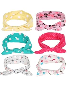 TRIXES 6 niedliche Baby Mädchen und Kleinkind Stirnbänder mit einzigartigen Designs