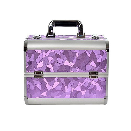 Preisvergleich Produktbild HENGMEI Alu Kosmetikkoffer Schminkkoffer Beauty Case Friseurkoffer für Schmuck Nagelart Tools (Lila)