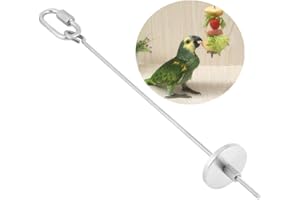 HEEPDD Brochette de Perroquet, Acier Inoxydable Perroquet Fruits Légumes Viande Alimentaire Porte-bâton Petit Animal Huche Cage Cage Foraging Toy Perroquets Traiter Outil [L] Gamelles