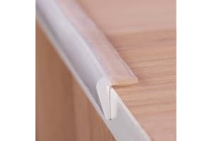 ANGLORIA Baby Edge Protection, 100% Silicone, Transparent Self-Adhesive Corner Protection for Table, Protection, Wall, Furniture, Children, Safe Head Protection (1 x 1 cm (Width), 4 m (Pack of 1)