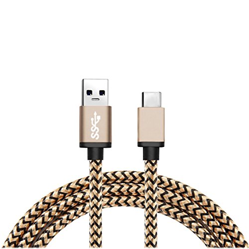 USB Typ C Kabel 0.9m, AYASHO® USB C Kabel auf USB 3.0 A Ladekabel Nylon umflochtenes für USB Typ-C Geräte Inklusive des Samsung Galaxy S8 / S8 Plus, Huawei P10, Huawei Mate 9, Samsung Galaxy A3 2017, Galaxy A5 2017, OnePlus 2, HTC 10, Nexus 5X, Nexus 6P, Huawei P9, Huawei P9 Plus und weitere (Gold & Schwarz)