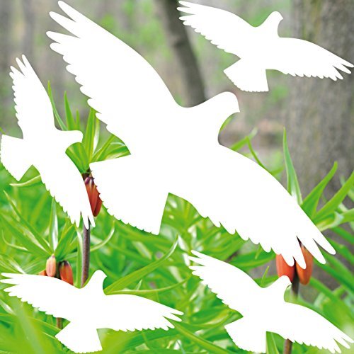 Set weiß Vogel Vögel Aufkleber die cut Tattoo Warnvögel Fenster Schutz Deko Folie