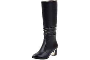 Yowablo Bottes Femmes Genou Haute Mode Chaussures Sexy Talon Haut Hiver Chaudes Raquettes