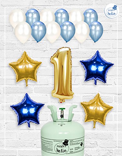 Bombona de Helio Mrhelio+Globos cumpleaños Niño números