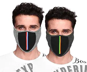Kallpp Fashions Bike Riding and Cycling Anti Pollution Dust Sun Protection Half Ninja Face Cover Mask, Grey - Pack of 2