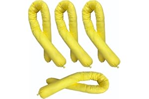 BEARTOOLS Yellow Chemical Absorbent Sock - Chemical Spills 1.2 Metre 1.2M x 76MM Spin Bound 16L Absorbency, Absorbs Chemical based liquids, Manufactured in UK, For Hazardous Liquid Spills and Leaks