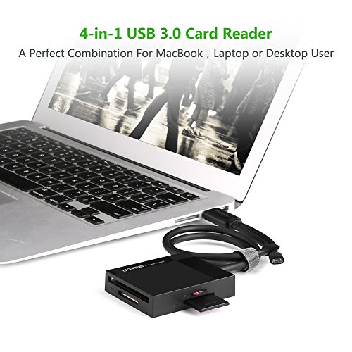 UGREEN USB 3 0 Lector de Tarjeta M  ltiple Leer Simult  neamente 4 en 1 con OTG 5 Gbps  para Tarjetas TF SD SDXC SDHC MMC CFI Ultra II CF Extreme CF MS  Compatible con Windows10  8 7  XP  iMac y Linux