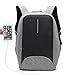Produktbild UBaymax Anti-diebstahl Laptop Rucksack mit USB Ladeanschluss, 15,6 Zoll Wasserdicht Canvas Schulrucksack Daypack, Unisex Business Reise Schule Notebook Rucksack für Herren Damen (Grau)
