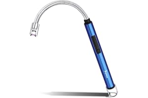 SUPRUS Candle Lighter Electric Flameless Lighter Rechargeable USB lighter With Safe Button (Dark Blue)