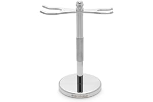 STÖRTEBEKKER SHAVING ACCESSORIES Störtebekker® Premium porta rasoio da barba in acciaio inossidabile - adatto per rasoio monolama e penello - accessori di alta qualità per il tuo bagno - antiscivolo - idea regalo (Argento)