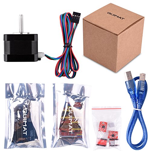 Quimat Arduino CNC Kit mit Schrittmotor, CNC Schirm V3.0 + UNO R3 + 4 PCS A4988 Treiber + Nema 17 Schrittmotor für 3D Drucker Printer CNC, GRBL Kompatibel - 6