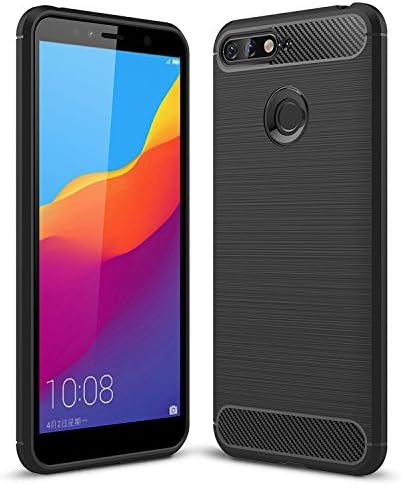 Case Collection Carbon Fiber Back Design Cover for Huawei Y6 2018 Case Soft Rubber Full Range Protection Slim-Fit Hybrid Case Cover for Huawei Y6 2018 Phone Case