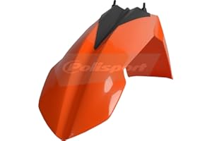 POLISPORT 8568700001 - Parafango anteriore replica OEM realizzato in plastica lucida durevole e resistente compatibile con le moto KTM in colore arancia
