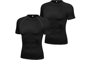 Crewhpo oddychająca męska koszulka kompresyjna na siłownię szybkoschnąca koszulka sportowa z krótkim rękawem do jazdy na rowerze joggingu fitness M-3XL