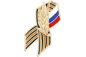 DANLAI Russische Flagge Pin Abzeichen Band Ohr Von Weizen Metall Revers Pin Brosche Saint George Victory Day Revers Pin Festliche Geschichte Erinnerungssymbol Zeichen Geschenke