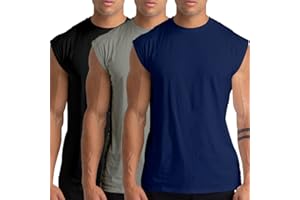 HOLURE Pack de 1, 3 ou 5 Débardeurs de Gym en Coton pour Hommes - Débardeurs sans Manches de Training, t-Shirts athlétiques, débardeurs Musculaires pour entraînement et Bodybuilding.