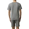 Dolamen-Pigiama-per-Uomo-Signore-calda-molle-Primavera-estate-Pigiama-da-notte-Strisce-Cotone-Uomo-Pigiama-sportivo-manica-corta-Top-Pantaloni-con-tasche