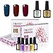 Elite99 Gel Nail Polish Kit 7.3ML Soak Off UV LED Gel Nail Varnish Gloss Manicure Lacquer 3 Colours + Top Base Coat Set Nail Art Starter Kit Salon Decor Gift Set C065