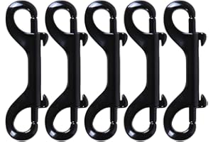 Nifocc Double Ended Bolt Snap Hooks Double End Heavy Duty Trigger Snaps Lobster Clasp Snap Hook Bolt Snaps Fastener Clip - Black 5 PCS