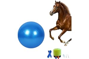 Huianpen Giocattolo per allenamento a forma di palla di cavallo, anti-scoppio con pompa di gonfiaggio, per cavallo, agnello, capra, giocattolo di intrattenimento (55 cm, blu)