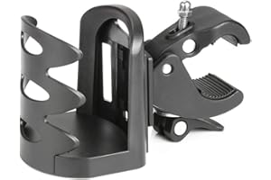 SupreGear Cup Holder, 360 Degree Rotation Stroller Bike Water Bottle Holder Cup Holder, Universal for Walkers, Rollators, Wheelchairs, Bicycles, Strollers and Motorcycle Accessories, Tools Free