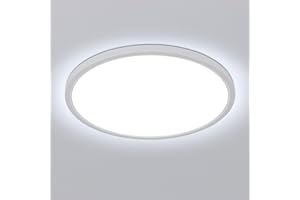 Comely Plafon LED Techo de Baño, 24W 2700LM Moderno Lampara LED Techo, Lámpara de Techo Redondo para Dormitorio, Baño, Cocina, Balcón, Pasillo, IP54 Impermeable, 6500K Blanca Fria, Dia 30cm, 2,5 cm