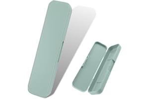 ZKSXOA Portable Flatware Storage Case, Travel Tableware Utensil Case, Reusable Storage Box for Fork Spoon Chopsticks, Camping (Green, 7.8 inch)