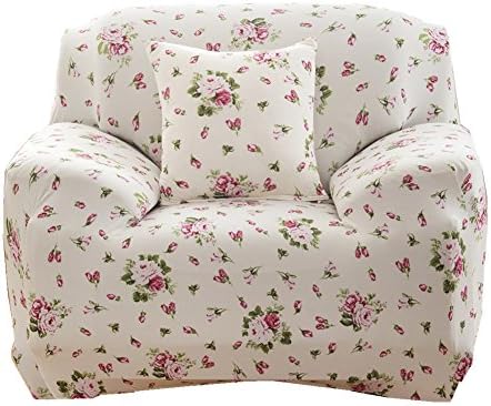 Fanjow Stretch Sofa Slipcover Sofa Covers Chair Covers Elastic Sofa Slipcover Polyester Spandex Fabric Slipcover Without Pillow (1-seat Chair, European Pink)