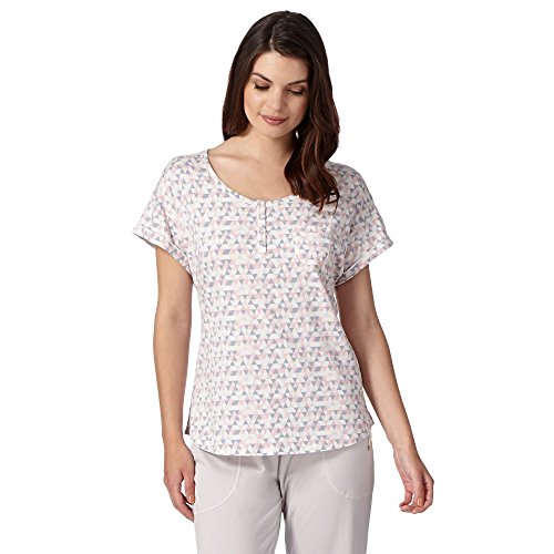 Rjr.John Rocha Womens Designer Cream Geometric Triangle Print Pyjama Top 12