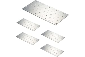 VHG INNOVATION VHG Flat Connecting Joining Plates - Pack of 5 pcs (200 x 100 x 2) Heavy Duty Perforated Brackets, Galvanised Steel Sheet Braces, Metal Timber Fixing Repair Connector