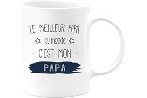 quotedazur - Mug Le Meilleur Papa Du Monde C'est Mon Papa - Humour Père Tasse Cafe Cadeau Rigolo Anniversaire Original Humoristique Pour Homme - Idée Cadeau Fêtes Des Pères Noël