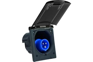 as - Schwabe Camping CEE-Caravan-Einspeisungsstecker, 230V/16A Camping Anbau-Stecker, 3-poliger Stecker für Wohnwagen, Klappdeckel mit Magnetverschluss, IP44, Made in Germany, Anthrazitgrau, 62472