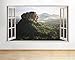 Produktbild h694 Sigiriya Lion Rock Festung Fenster Wand Aufkleber 3D Kunst Aufkleber Vinyl Zimmer (Medium (52 x 30 cm))