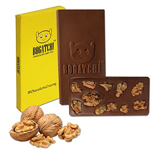 BOGATCHI Brownie Walnut , 18% Dark Chocolate with Richness of Walnuts, 1 Piece