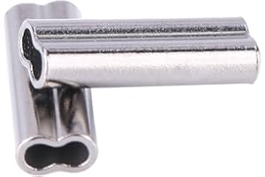 VGEBY Lot de 100 manchons de pêche à double baril, connecteurs de tube en cuivre