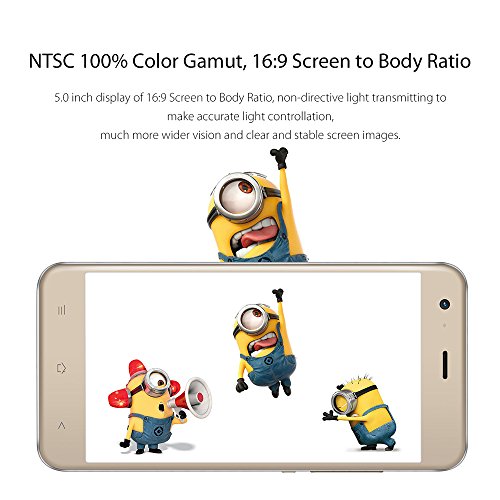 GÃ¼nstiges Smartphone, Blackview A7 Smartphone Ohne Vertrag Android 7.0 Nougat OS 5 Zoll HD Touch Display mit 2 hinteren Kameras ( 5 MP + 0.3 MP ), 3G Dual SIM 8 GB ROM + 1 GB RAM, Quad-Core Prozessor Mobiles Telefon-Gold